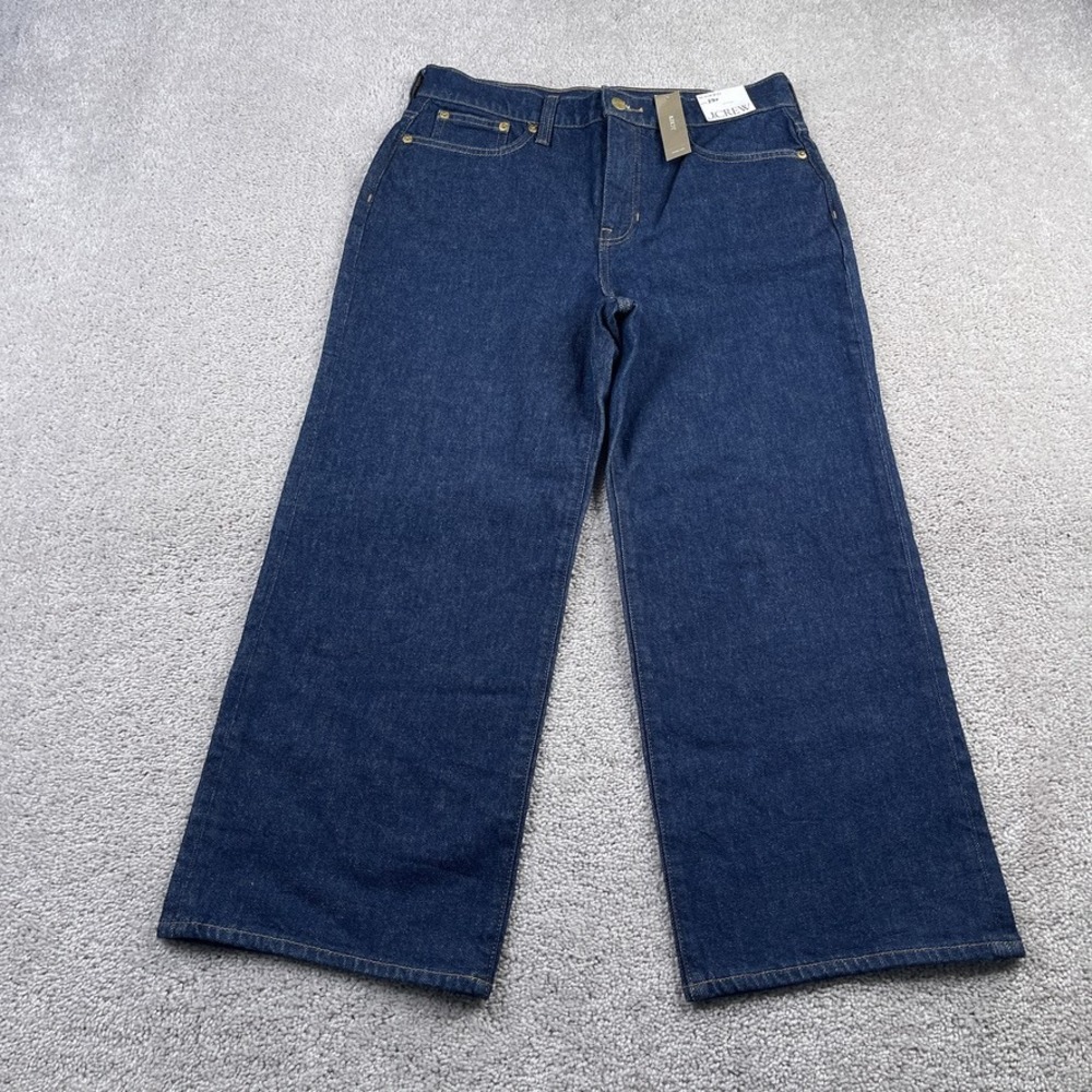 J. Crew Dark Indigo Wide-Leg Jeans